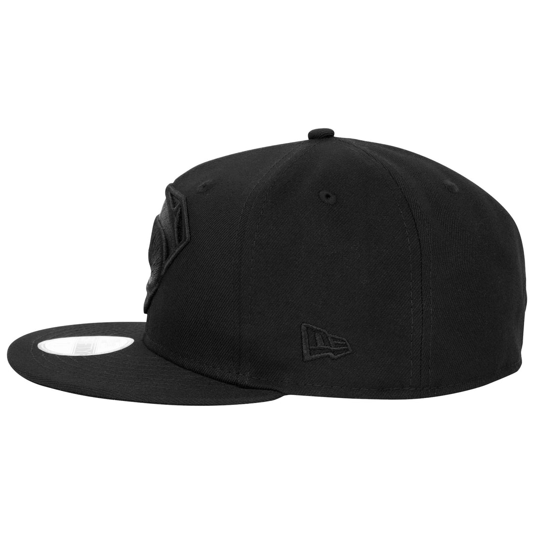 Superman Justice League Logo Black on Black Era 59Fifty Fitted Hat Image 3