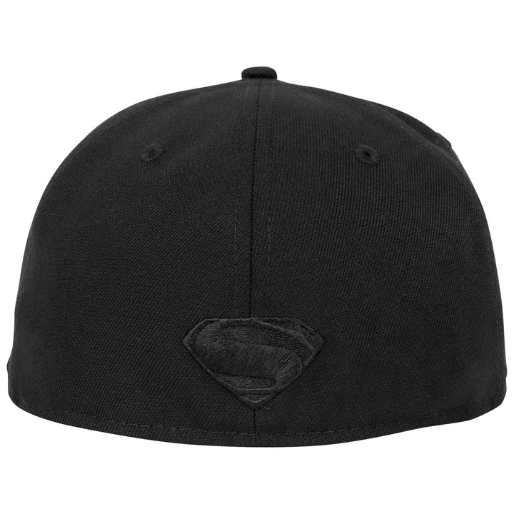 Superman Justice League Logo Black on Black Era 59Fifty Fitted Hat Image 4