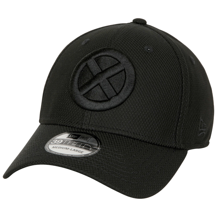 X-Men Logo Black on Black Colorway  Era 39Thirty Fitted Hat Image 1