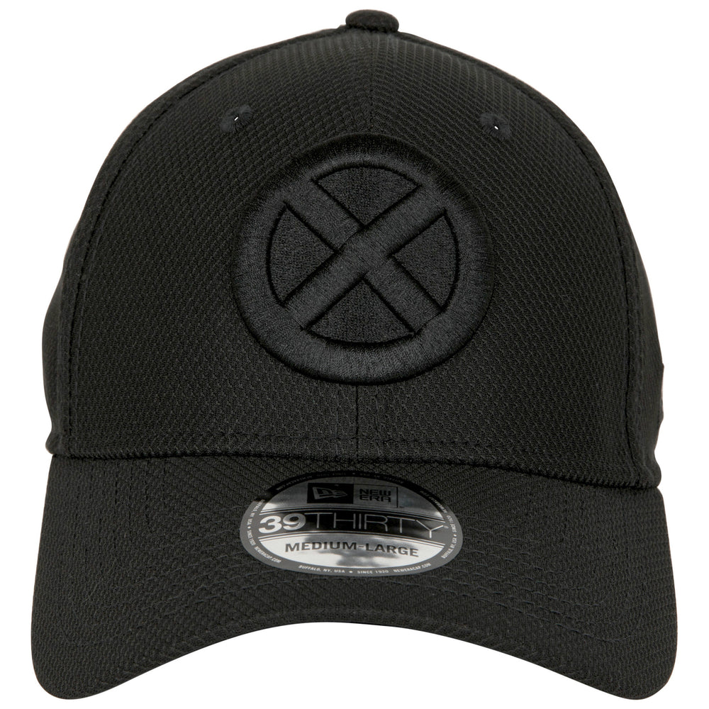 X-Men Logo Black on Black Colorway  Era 39Thirty Fitted Hat Image 2