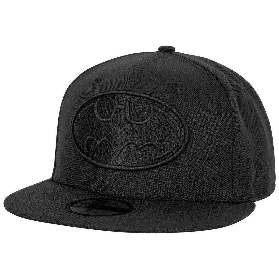 Batman Logo Black on Black  Era 59Fifty Fitted Hat Image 1