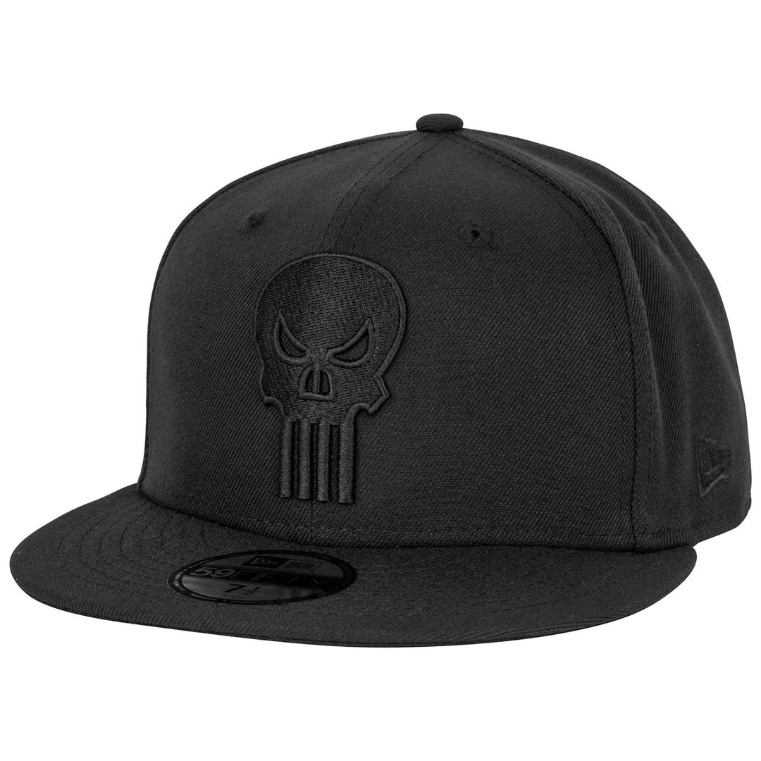 Punisher Logo Black on Black Era 59Fifty Fitted Hat Image 1