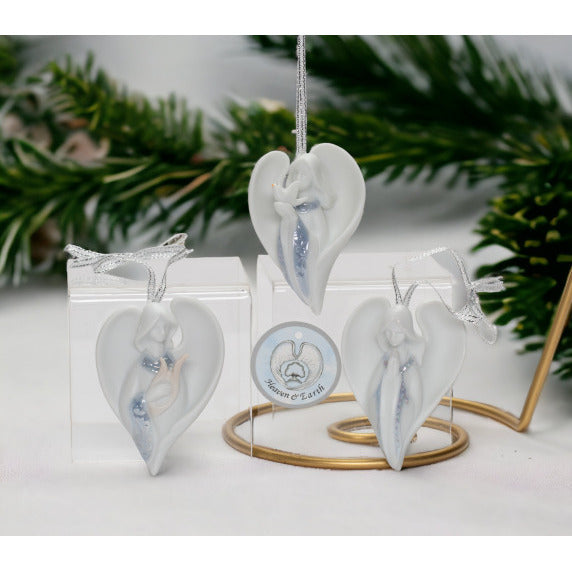 Ceramic Angel Christmas Tree Ornaments-Set of 3Home DcorKitchen DcorChristmas Dcor Image 1