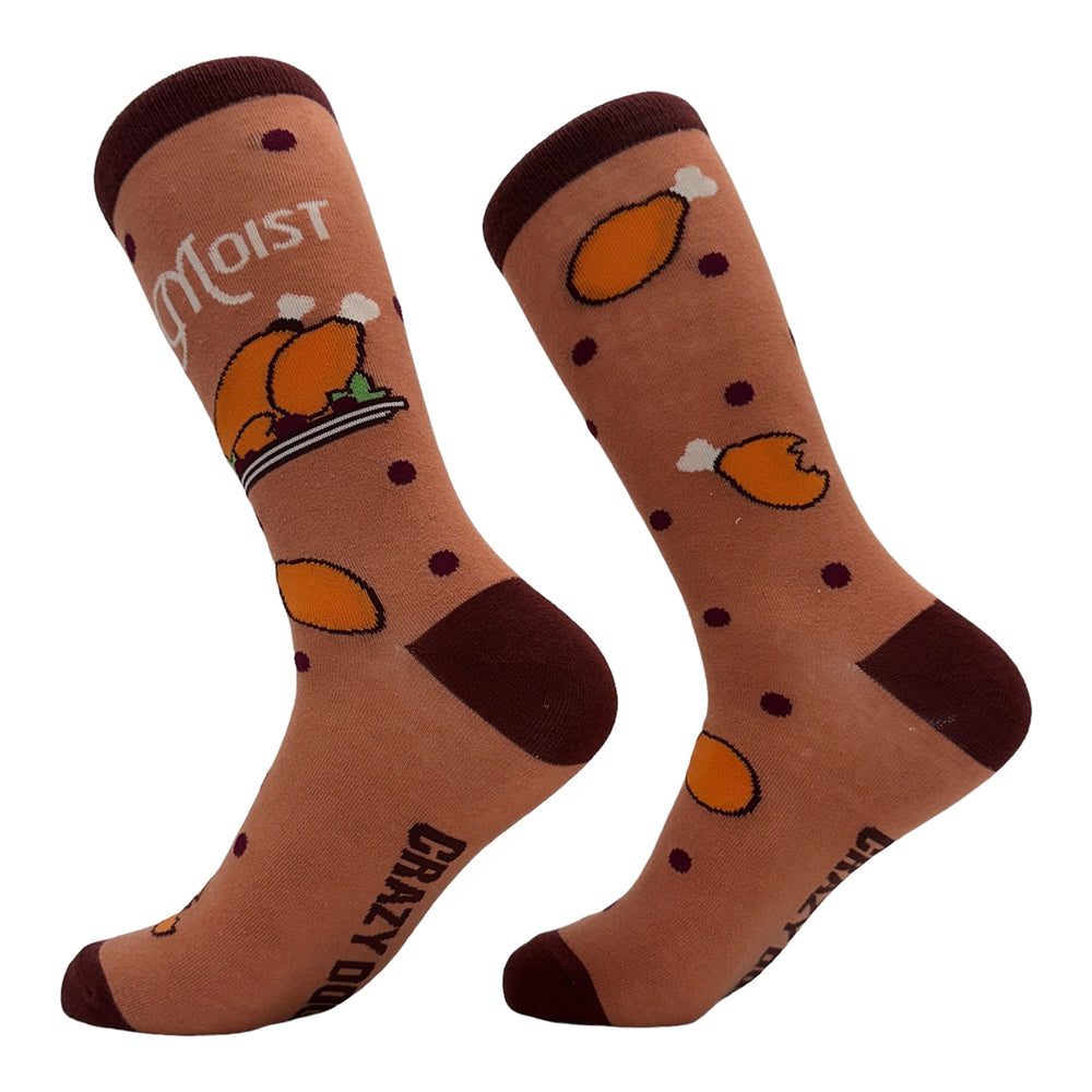 Womens Moist Socks Funny Thanksgiving Turkey Dinner Novelty Joke Footwear Image 2