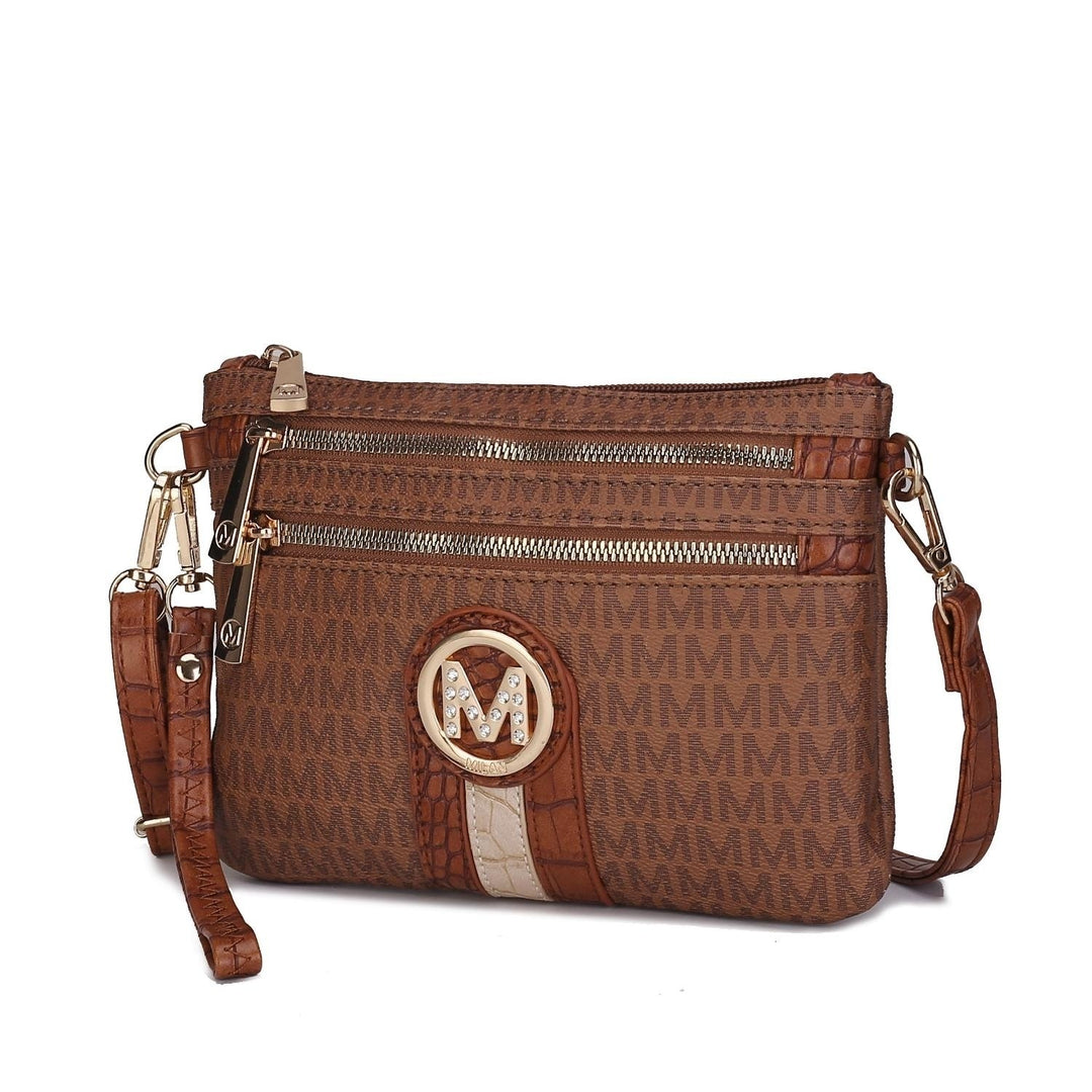 MKF Collection Tarren Shoulder Bag Multi-Functional Signature Crossbody Handbag Wristlet by Mia K. Image 9