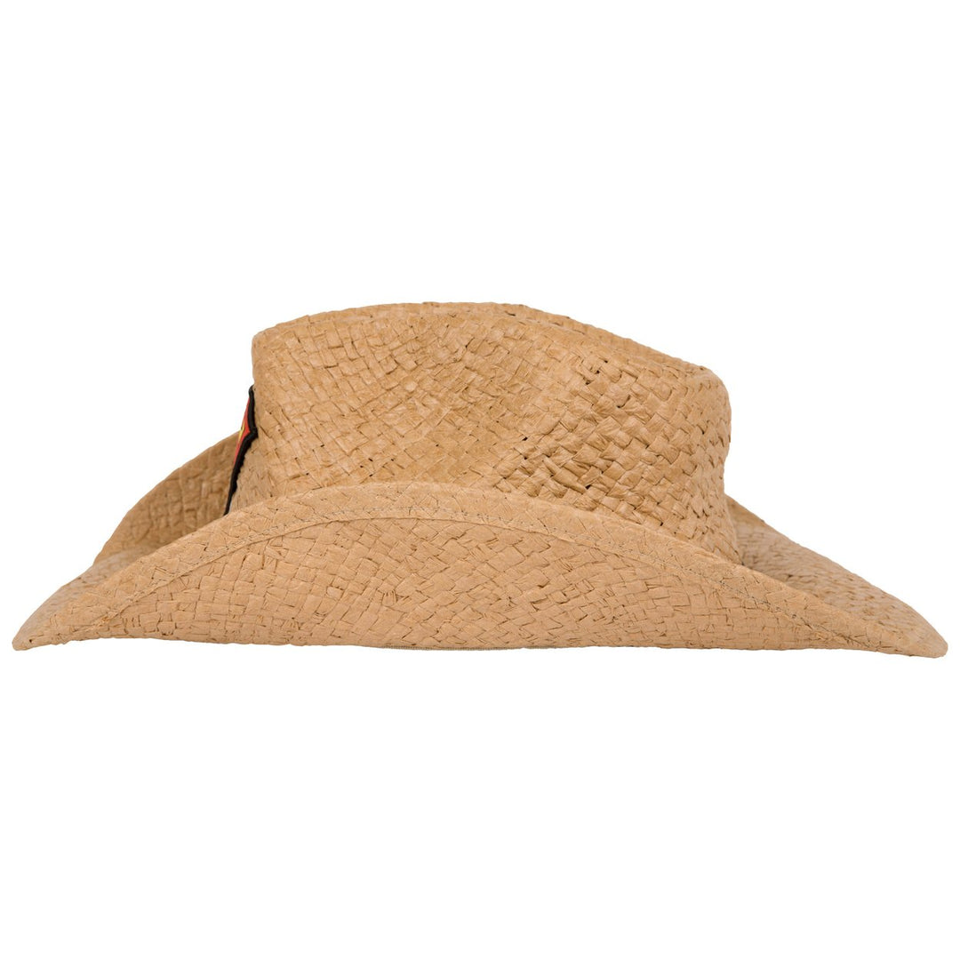 Superman Logo Straw Cowboy Hat With Brown Band Image 4