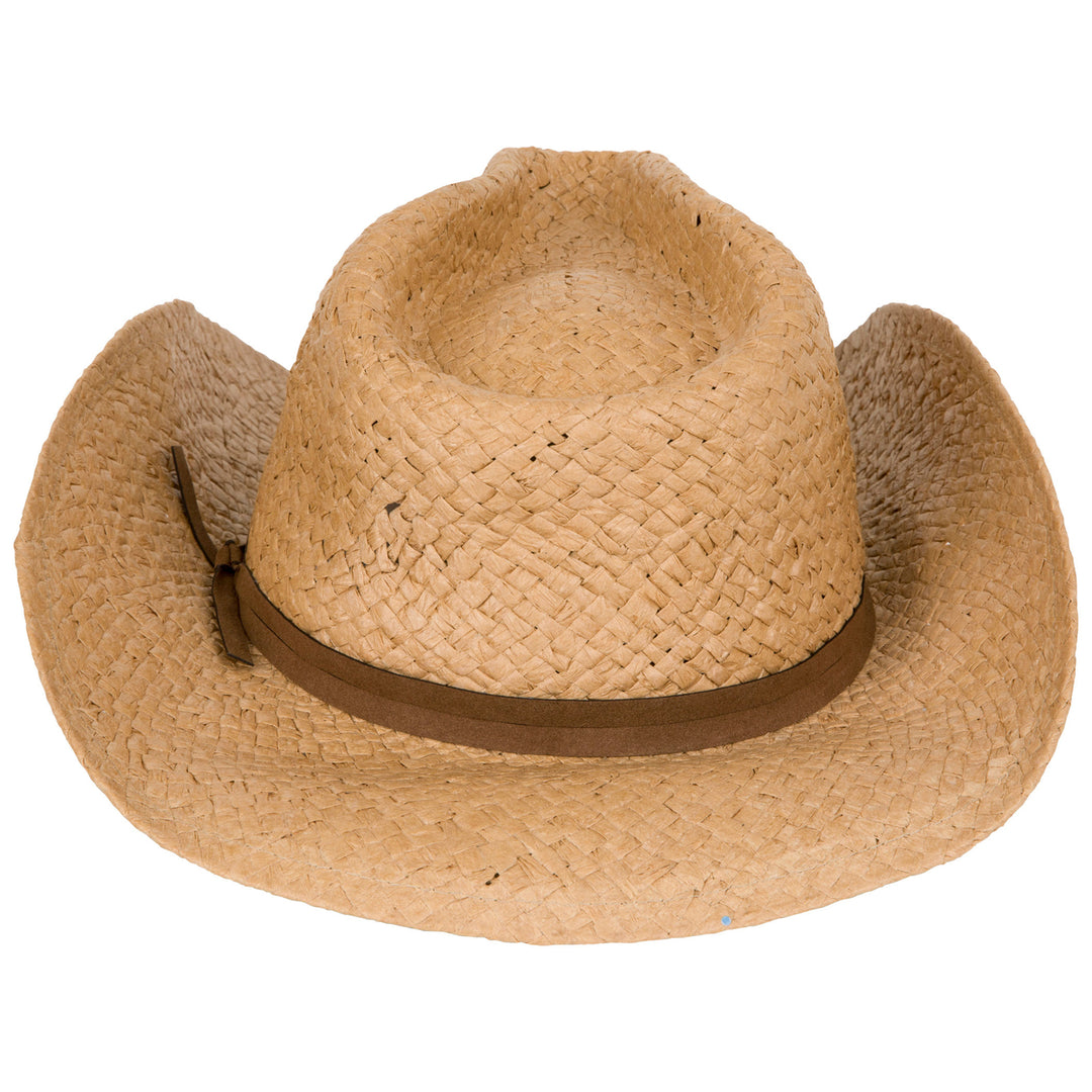 Superman Logo Straw Cowboy Hat With Brown Band Image 4