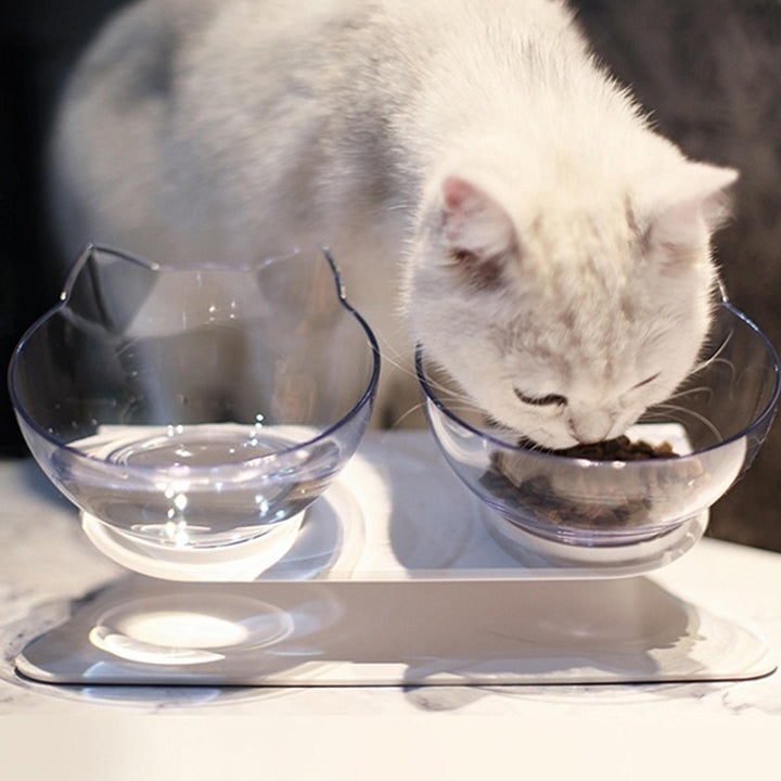1,2 PCS Bowl Oblique Mouth Double Bowl Drinking Food Bowl Neck-protection Pet Bowl Cat Supplies Dog Puppy Image 6