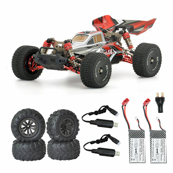 1,14 2.4G Brushless High Speed Alloy Racing RC Car Vehicle Models Two Battery Two Tires Image 1
