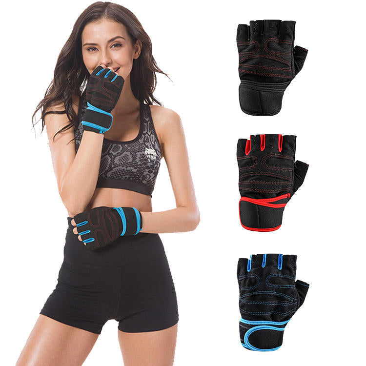 1 Pair Neoprene Sports Weight Lifting Gloves Anti-slip Half Fingers Fitness Exercise Glove Image 2
