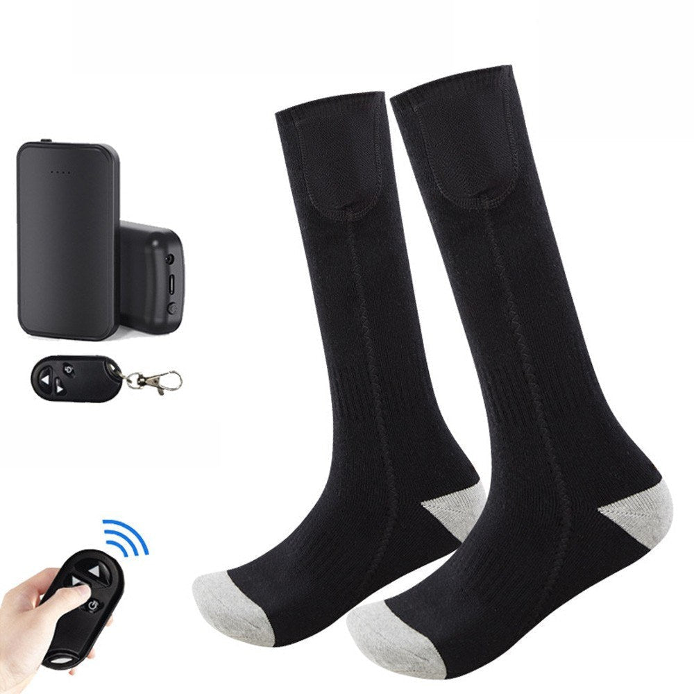 1 Pair Remote Control Heated Socks Electric Socks Rechargeable Warm Heating Socks with 4000mAh Power Bank Image 1