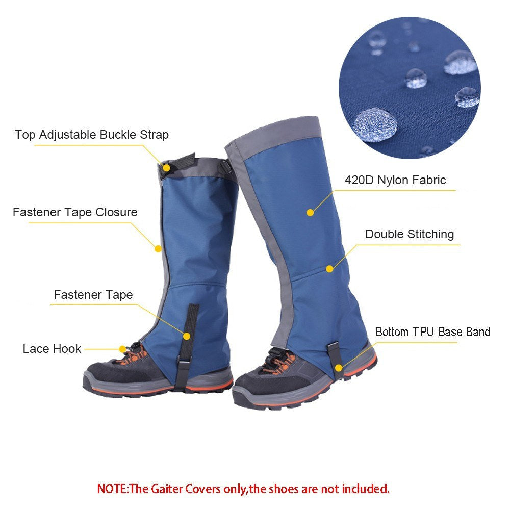 1 Pair Waterproof Leg Gaiters Women Men Boot Legging Gaiter Cover Leg Protection Guard for Skiing Hiking Climbing Image 4