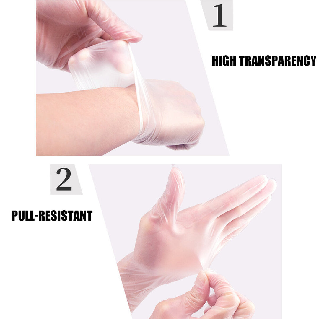 100PCS Disposable PVC Medical Nitrile Gloves Non-slip Beauty Food Rubber Type Work Image 4
