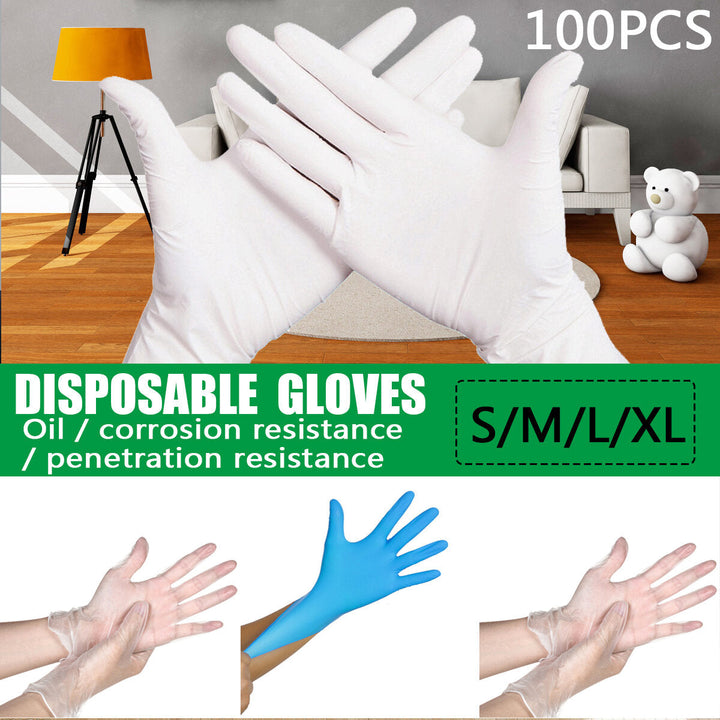 100PCS Disposable PVC Medical Nitrile Gloves Non-slip Beauty Food Rubber Type Work Image 7