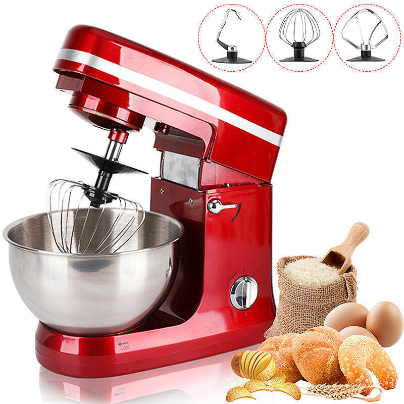 1000W 5L Multifunctional Electric Food Stand Blender Mixer Kneading Dough Machine 6 Speed Tilt-Head Stainless Steel Image 2