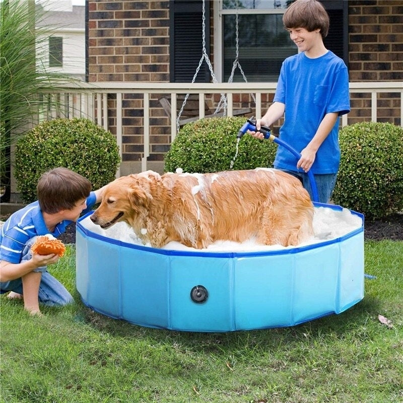 10030cm Folding Dog Bath Pool Pet Swimming Bath Tub Kiddie Pool for Dogs Cats Kids Puppy Supplies Image 2