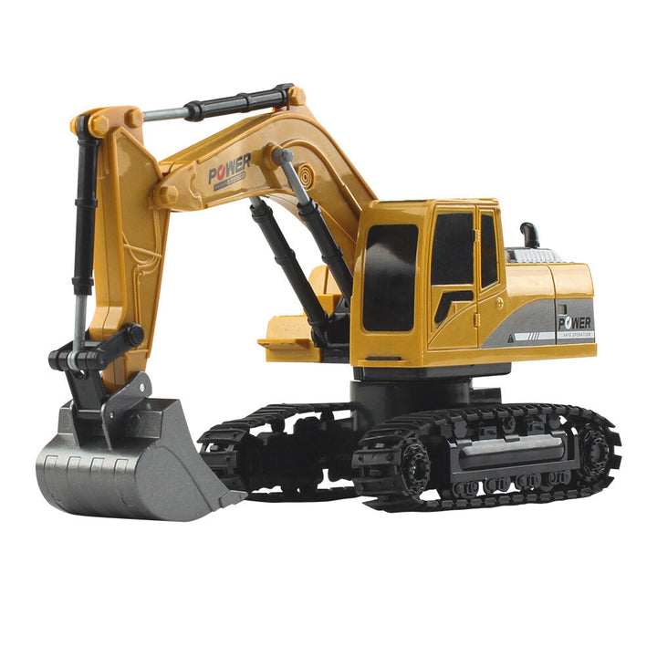 1,24 6CH RC Excavator Vehicle Models With Light Music Children Toy Image 1