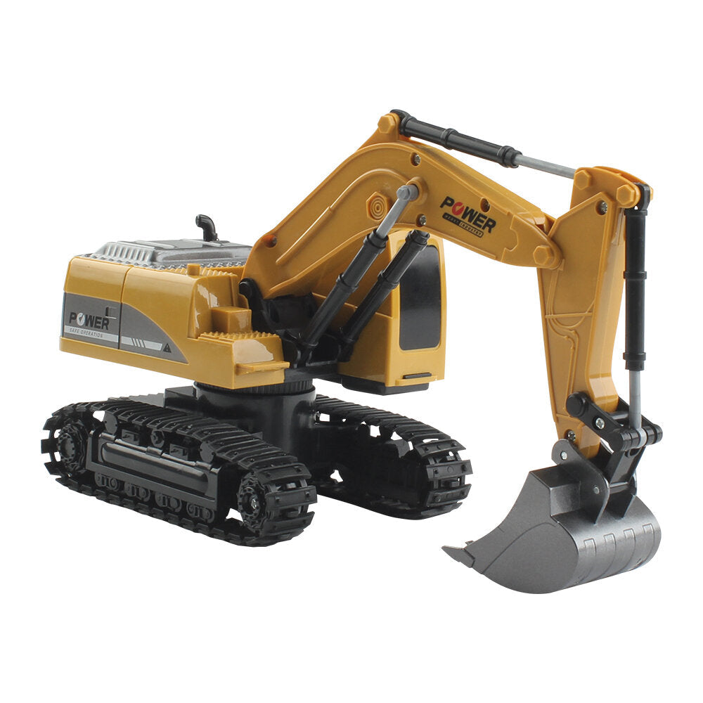 1,24 6CH RC Excavator Vehicle Models With Light Music Children Toy Image 3