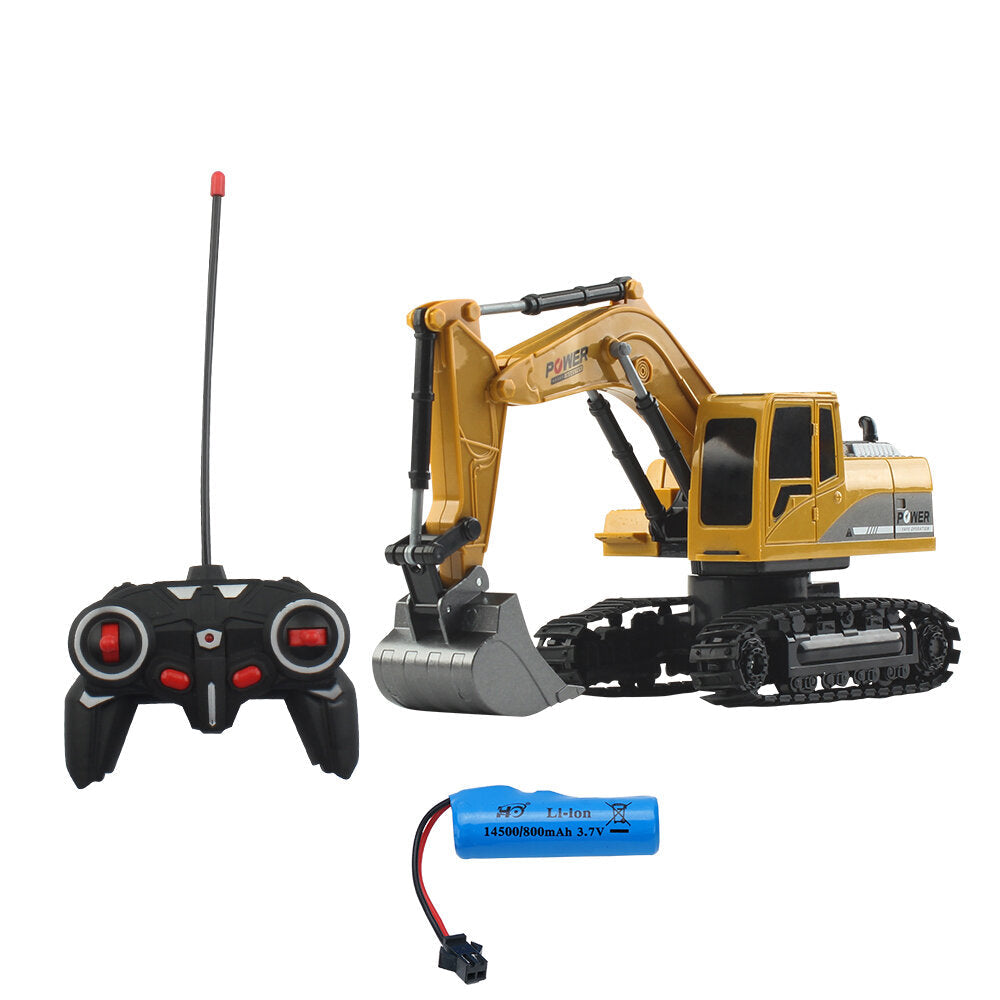 1,24 6CH RC Excavator Vehicle Models With Light Music Children Toy Image 6