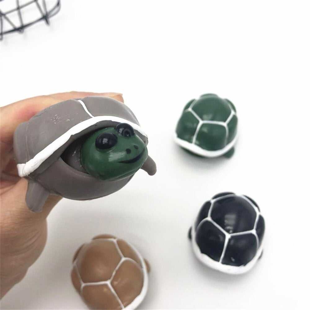 1 PC Random Color Durable Creative Tortoise Shrink Head Painted Decompression Toy Image 2