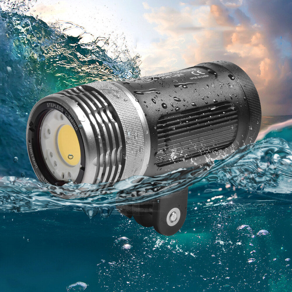 100meter Deepth Waterproof Underwater 6000LM Video Light Lamp With Optical Fiber Interface Diving Photography Image 4