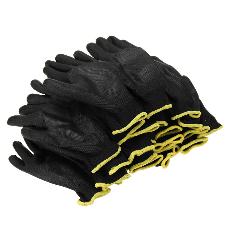 12 Pairs Nylon PU Palm Coated Protectors Works Gloves Motorcycle Anti-Static Replace S/M/L Image 8
