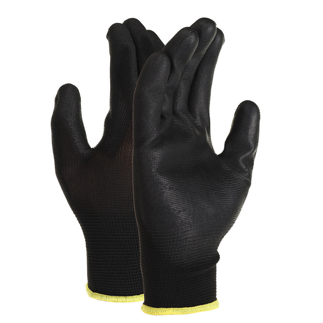 12 Pairs Nylon PU Palm Coated Protectors Works Gloves Motorcycle Anti-Static Replace S/M/L Image 10