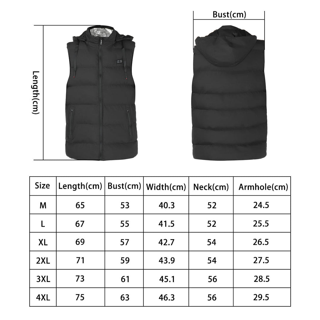 11 Heating Zones Vest Warm Winter Men Women Electric USB Jacket Heated Thermal Coat Image 4
