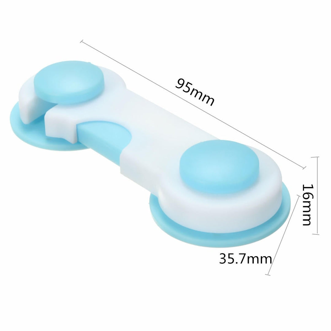 10Pcs Safe Lock BlueandWhite Plastic for Cupboard Door Drawers Security with Glue Image 4