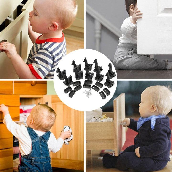 10Pcs,Set Child Safety Cupboard Locks Baby Drawer Cabinet Lock Kitchen Closets Image 8