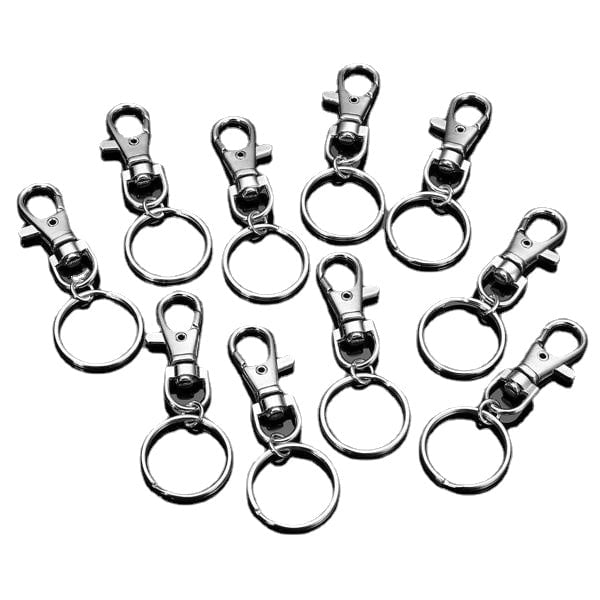 10pcs Fashion Stainless Steel Dual Key Holder Ring Keychain Silver Image 1