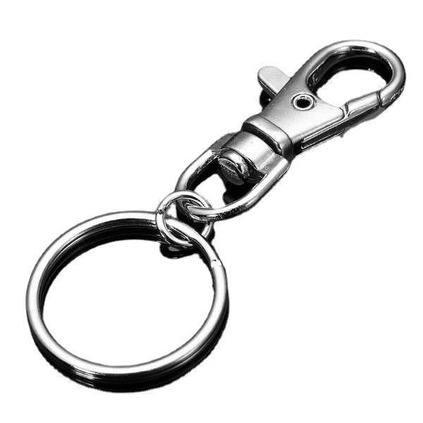10pcs Fashion Stainless Steel Dual Key Holder Ring Keychain Silver Image 4