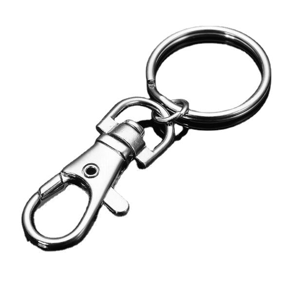10pcs Fashion Stainless Steel Dual Key Holder Ring Keychain Silver Image 4