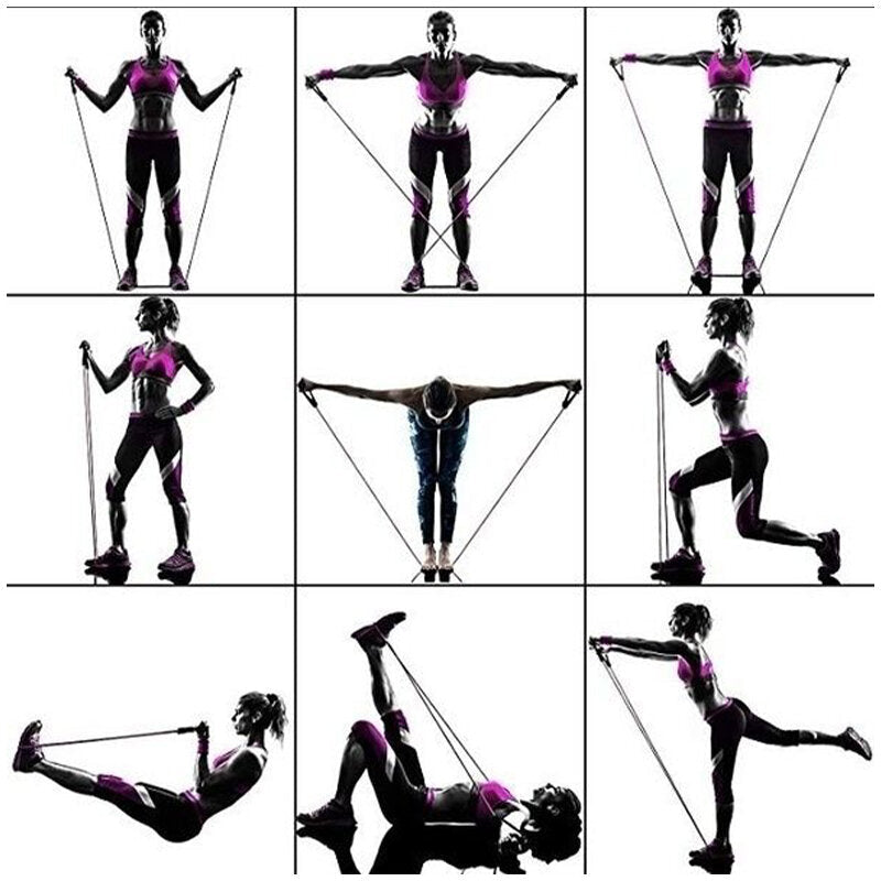 11PCS Home Workout Resistance Bands Set with Door Anchor Handles and Ankle Straps Muscle Training Equipment Image 4