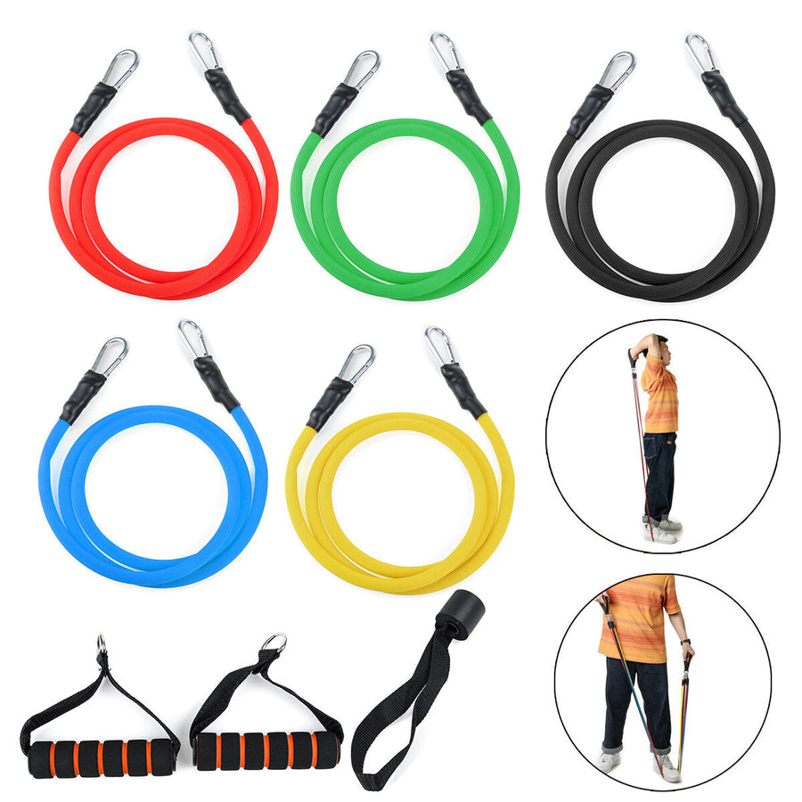11pc Resistance Bands Set Home Fitness Exercise Straps Gym Training Strength Pull Tubes Image 1