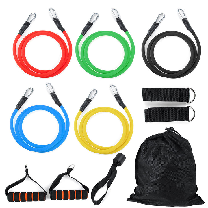 11PCS Resistance Bands Set Home Fitness Exercise Straps Gym Training Strength Pull Tubes Image 4