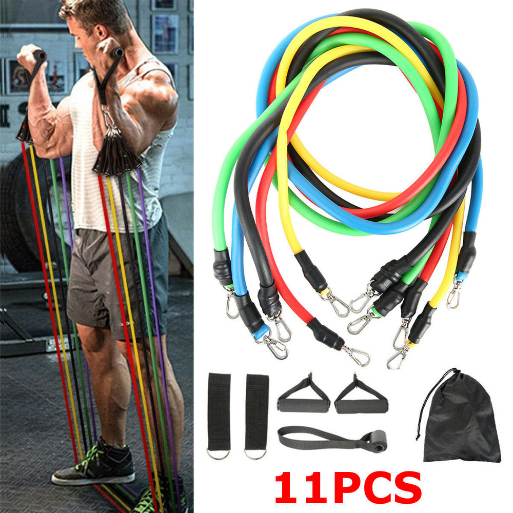 11pcs/set Fitness Resistance Bands Sport Pull Rope Yoga Band Home Gym Exercise Tools Image 2