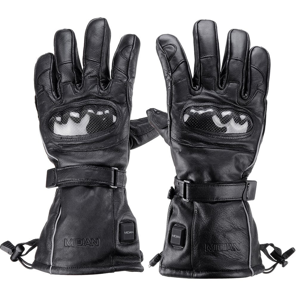 12V Motorcycle Heating Suit Genuine Leather Gloves Clothes Pants Suit Hooded Jacket Winter Riding Waterproof Windproof Image 3
