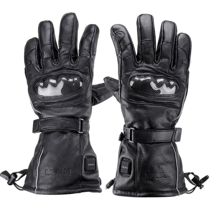 12V Motorcycle Heating Suit Genuine Leather Gloves Clothes Pants Suit Hooded Jacket Winter Riding Waterproof Windproof Image 1