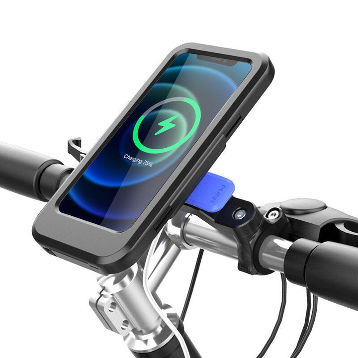 12V 15W Wireless Charger Touch Phone Holder Riding Bracket 6.7inch Box Cycling Navigation For Bicycle Motorcycle Image 2