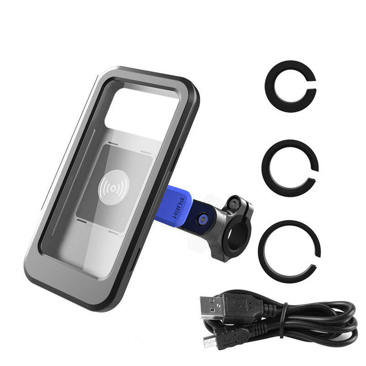 12V 15W Wireless Charger Touch Phone Holder Riding Bracket 6.7inch Box Cycling Navigation For Bicycle Motorcycle Image 3