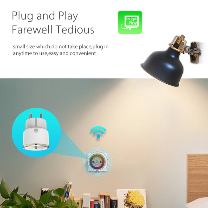 16A Mini Smart Plug WiFi Smart Socket FR Plug Type Power Monitor Wireless Control Compatible Alexa Google Home Image 3