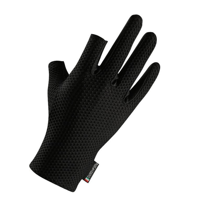 2 Cut Finger Anti-Slip Ice Silk Fishing Motorcycle Scooter Gloves Waterproof Breathable Image 1