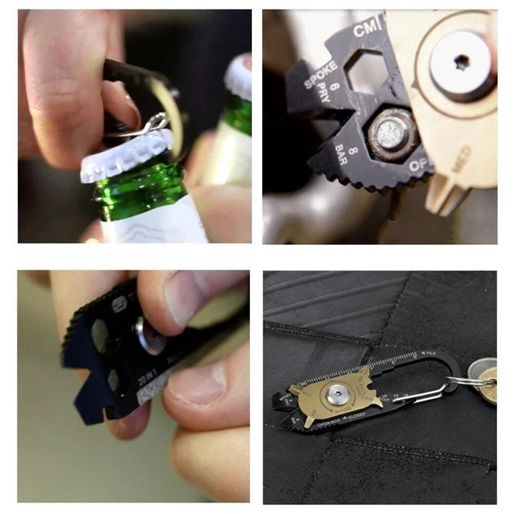 1PCS 20 In 1 Stainless Steel Wrench Screwdriver EDC Outdoor Portable Gadgets Multi-function Key Hanging Buckle Image 8