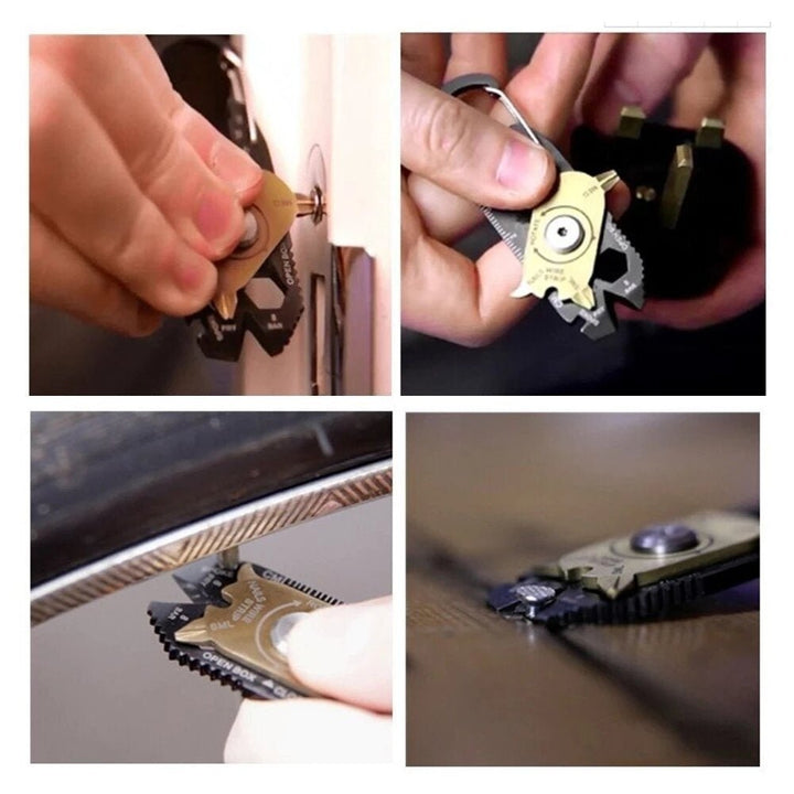 1PCS 20 In 1 Stainless Steel Wrench Screwdriver EDC Outdoor Portable Gadgets Multi-function Key Hanging Buckle Image 9