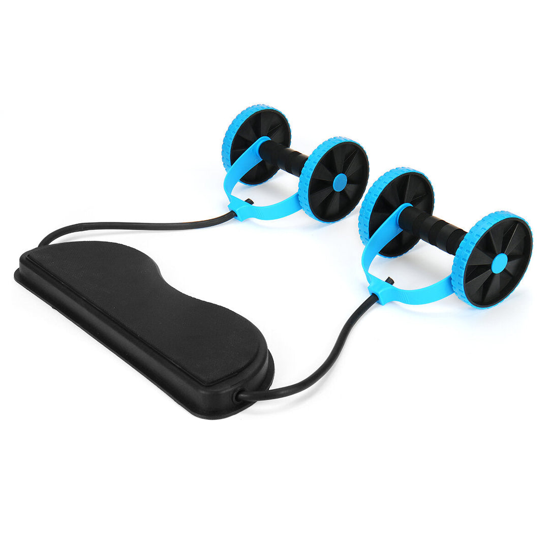 2 In 1 Abdominal Wheel Roller Resistance Bands Fitness Muscle Training Double Wheel Strength Exercise Tools Image 6