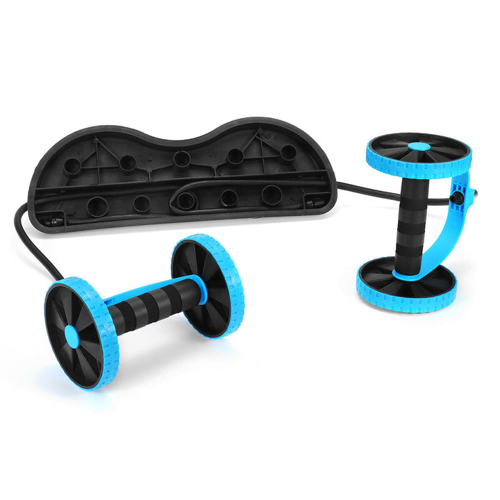 2 In 1 Abdominal Wheel Roller Resistance Bands Fitness Muscle Training Double Wheel Strength Exercise Tools Image 9