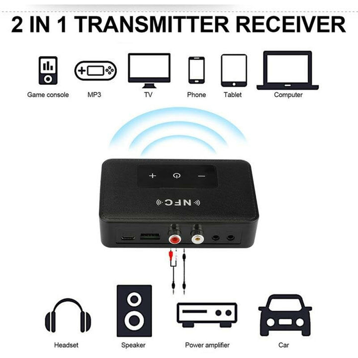2 in 1 Wireless NFC bluetooth 5.0 Receiver Transmitter 3.5mm RCA USB Audio Adapter for TV PC And Car Speaker Image 4
