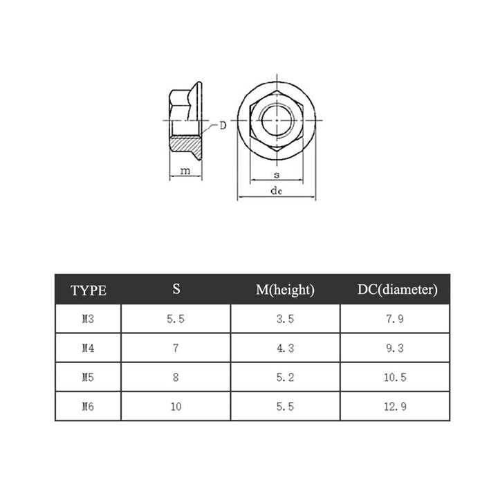 20PCS M3 M4 M5 M6 Flange Screw Nut For RC Models Image 3