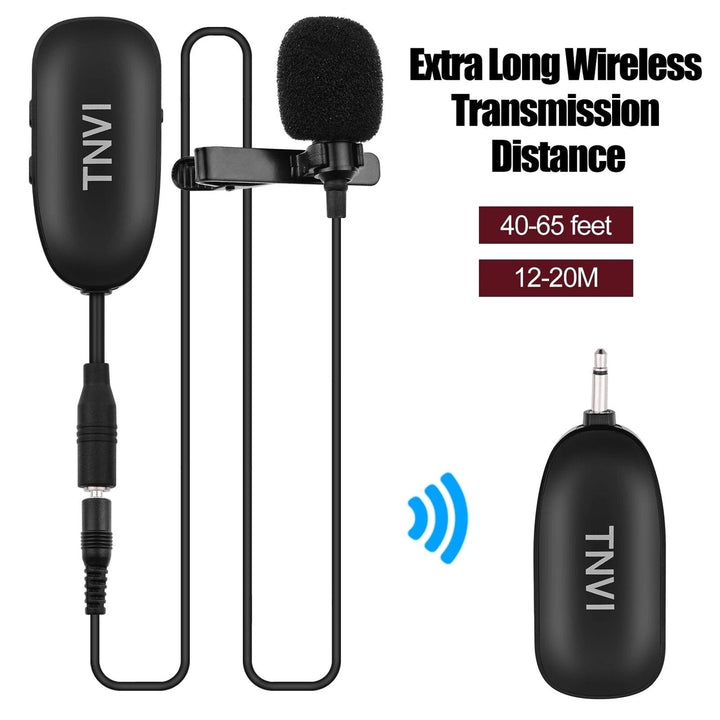 2.4G Wireless Microphone System with Rechargeable Transmitter Reveiver Lapel Lavalier for Smartphone Computer Image 4